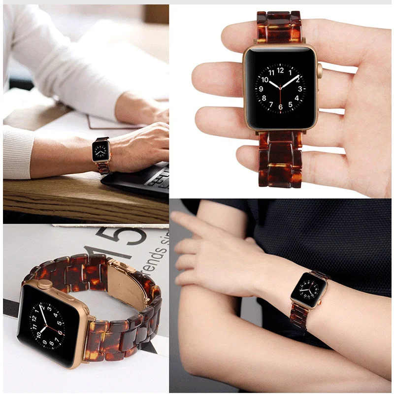 Lightweiht Resin bracelet for apple watch 5 SE band 44mm iwatch 42mm Series 4 3 2 1 Wrist Accessories loop 40mm Replacement Band