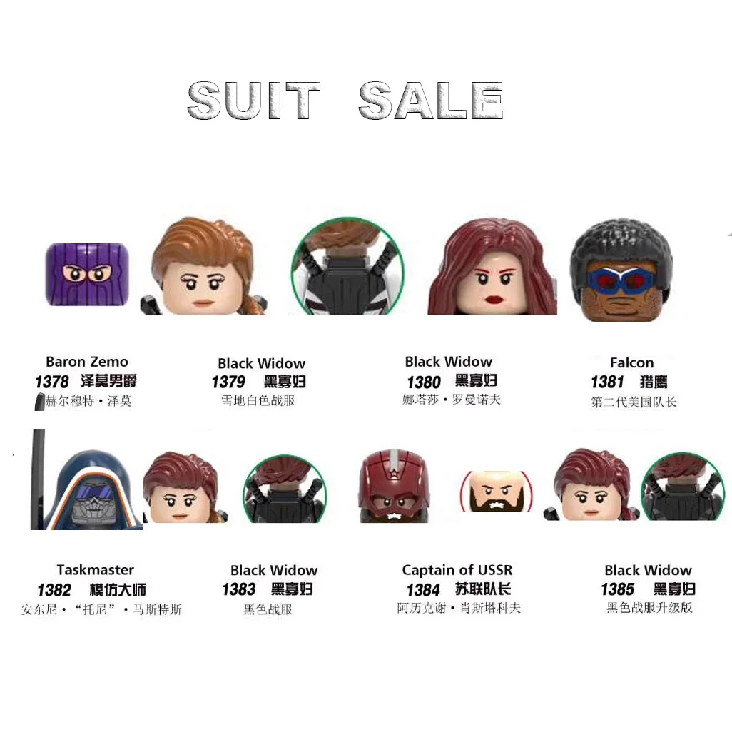 

Suit Superheroes Mini Figure Blocks Baron Zemo Black Widow Captain of Ussr Bricks Building Blocks Diy Assembled Model Toys Gifts