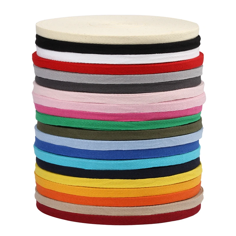 20 метров цветная лента из 100% хлопка с шевроном 10 мм | Дом и сад