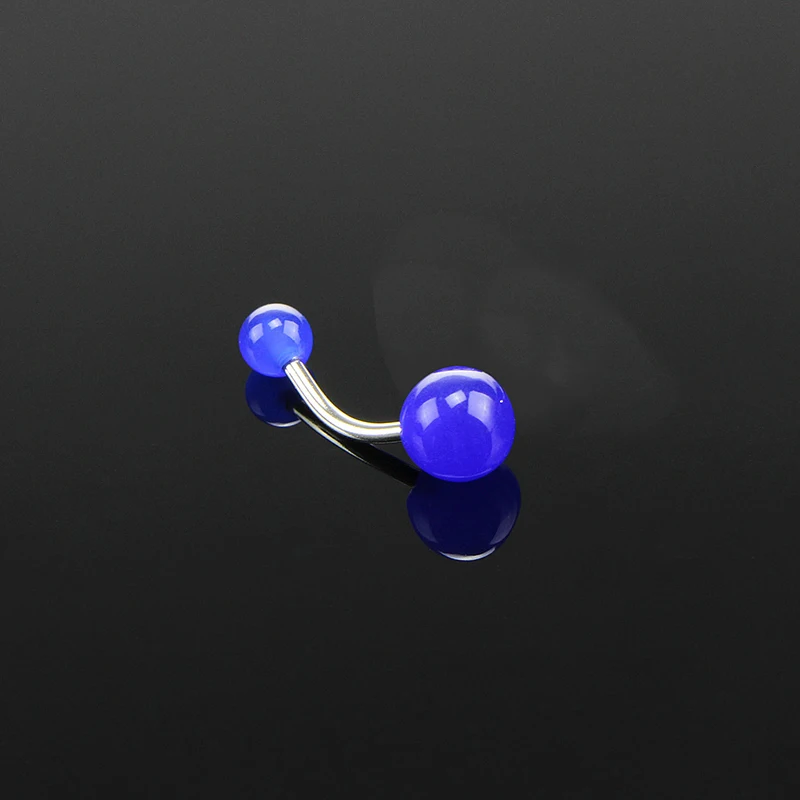 1 шт Циркон пупка Кольца пирсинг светящийся пупок мяч стальной Пирсинг живота и