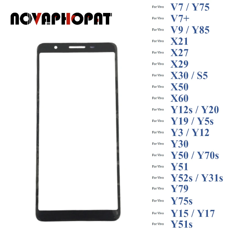 

10PCS Digitizer LCD Sensor Glass For Vivo V7 Y75 V7+ Y79 Y75s V9 Y85 X21 X27 X29 X30 S5 X50 X60 2021 Touch Screen Glass lens