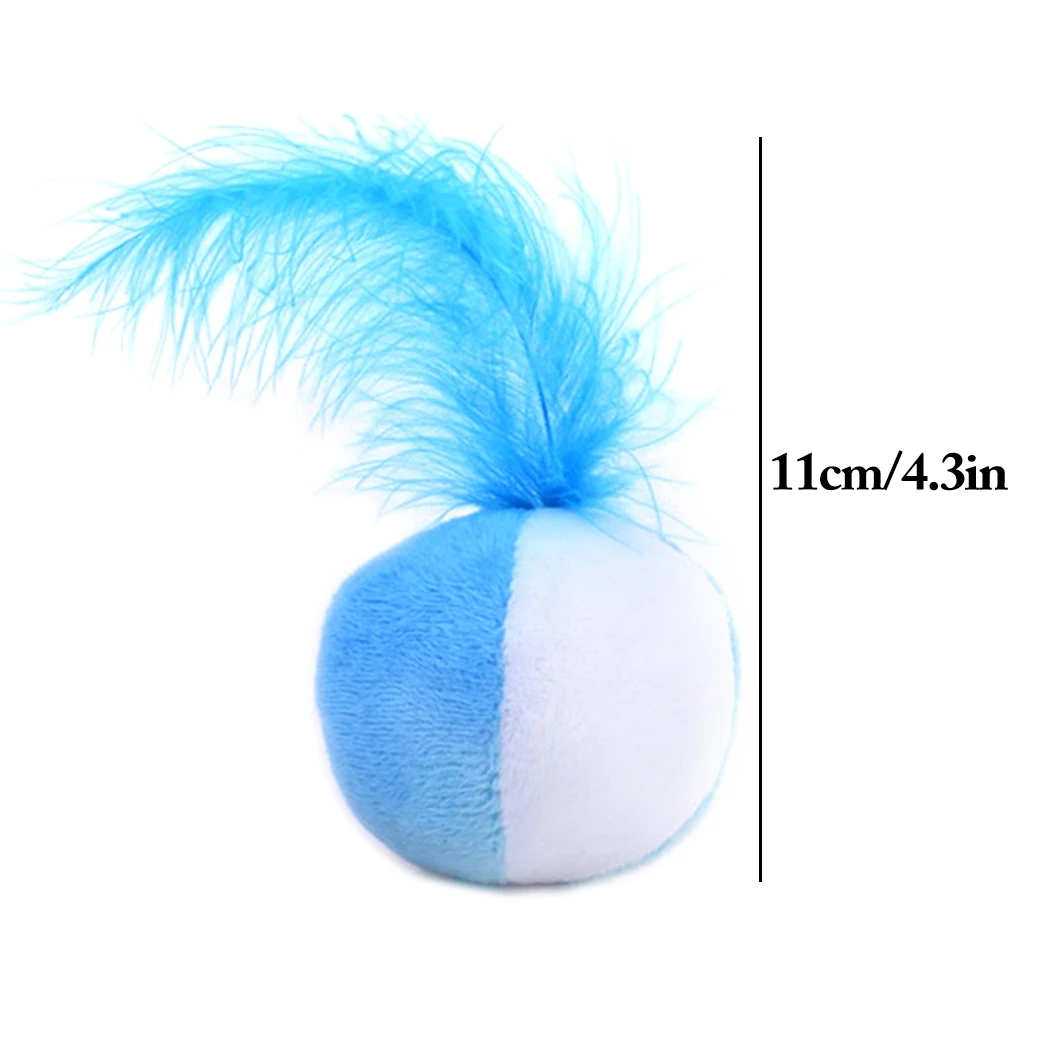 

Plush Cat Toy Catnip Kitten Ball Toy Faux Feather Pet Chasing Toy Cat Interactive Toy Cat Ball Toy Puppy Training Toy Pet Supply