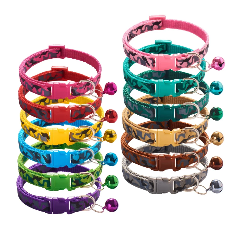 

WOOFSKY 100pcs/lot Pet collar adjustable size suitable for cats & small dogs reflective pet bell puppy collar pet supplies