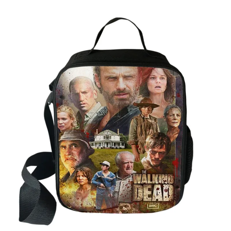 The Walking Dead Lunch Bag Teenage Boy Girl Insulated Lunch Bag Food Picnic Shoulder Bags Student Portable Lunch Box