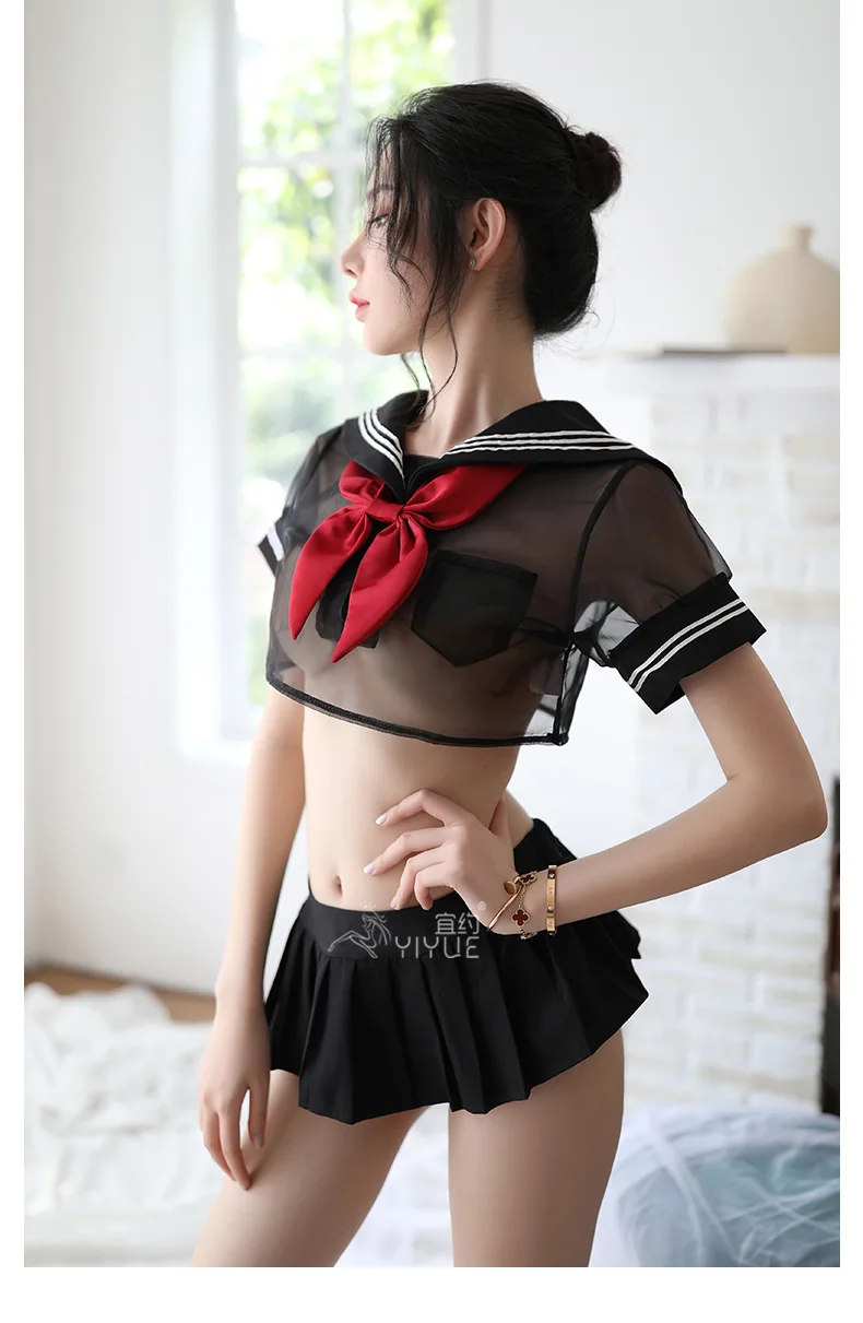 

Women Sexy Cosplay Lingerie Student Uniform school girl Ladies Erotic Costume Babydoll Dress Women Lace Miniskirt Outfit