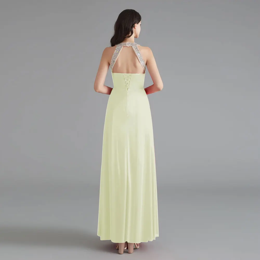 2019 Кристальные платья подружки невесты без бретелек Длинные атласные свадебные