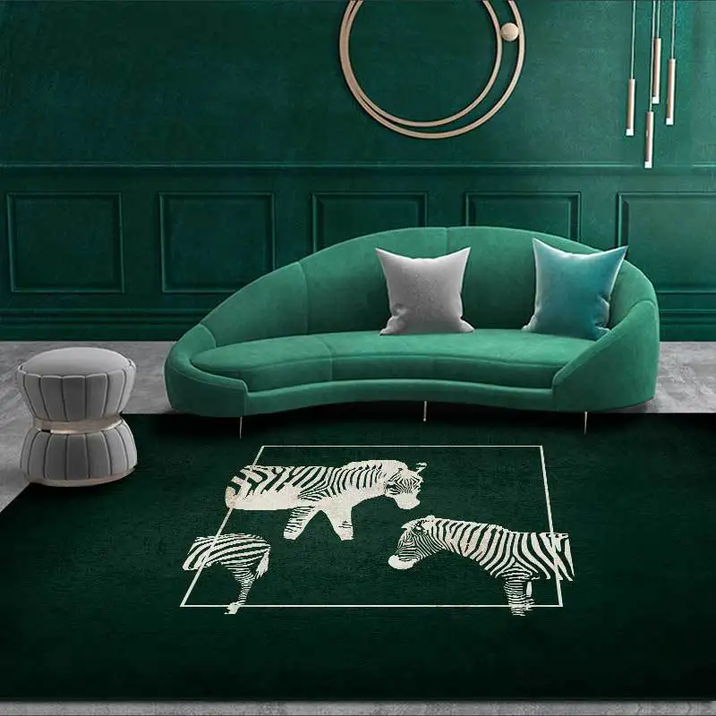

fashion green dark carpet tiger leopard area rugs for kitchen living room bedroom parlor sofa carpet floor mat home Decorative