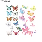 Нашивки ZOTOONE с бабочками для футболок, наклейки с цветами для детей, нашивка сделай сам для одежды, теплопередающие аппликации для одежды