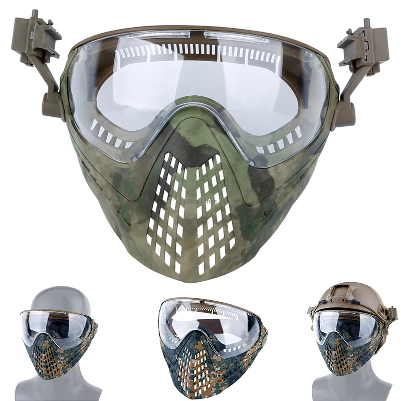Тактическая Маска с очками ветрозащитная Военная маска для пейнтбола страйкбола