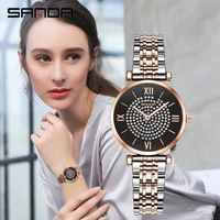 sanda elegant stainless steel women watch bracelets fashion casual simple quartz watch 2020 gypsophila luxury ladies wristwatch