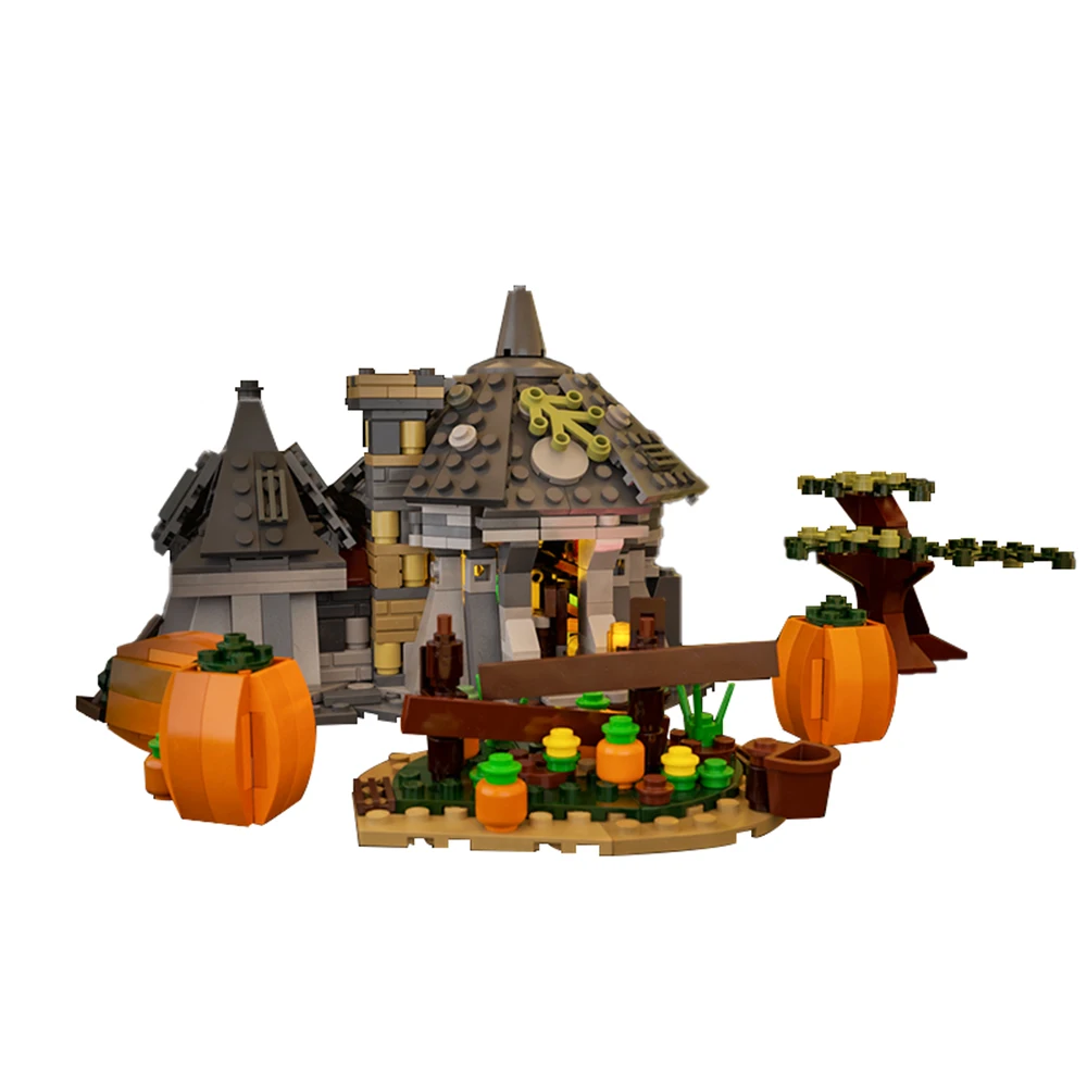 

Halloween Pumpkin House Pirate Shed MOC Irates Pirates Barracuda Bay Beach Hut Ideas Model Building Blocks Brick Toy