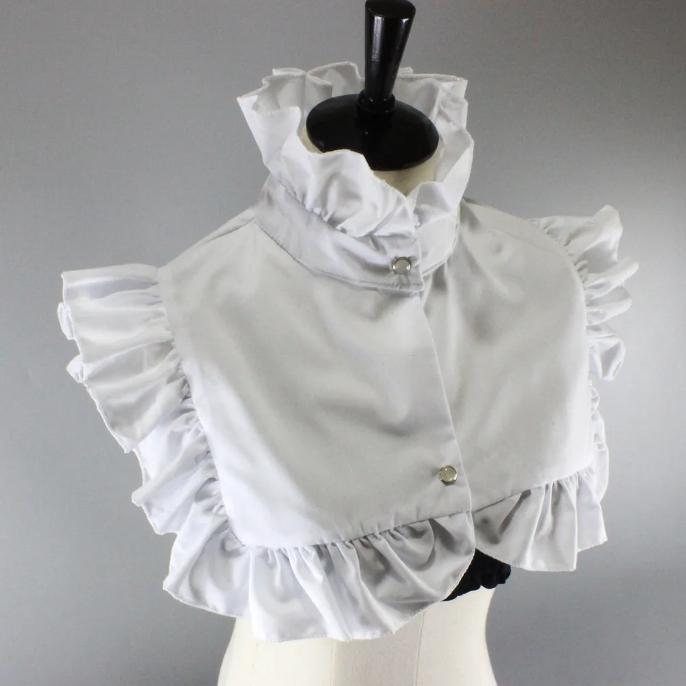 

White Falbala Fake Stand Collars Women Female Cotton False Collar Detachable Sweater Half Shirt 2021 New Style