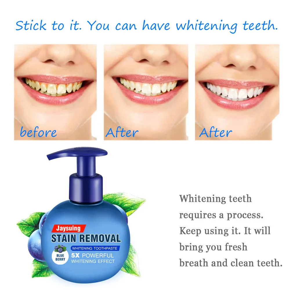 

220g Toothpaste Whitening Teeth Stain Removal Whitening Baking Soda Toothpaste Passion Fruit Blueberry Soda Toothpaste