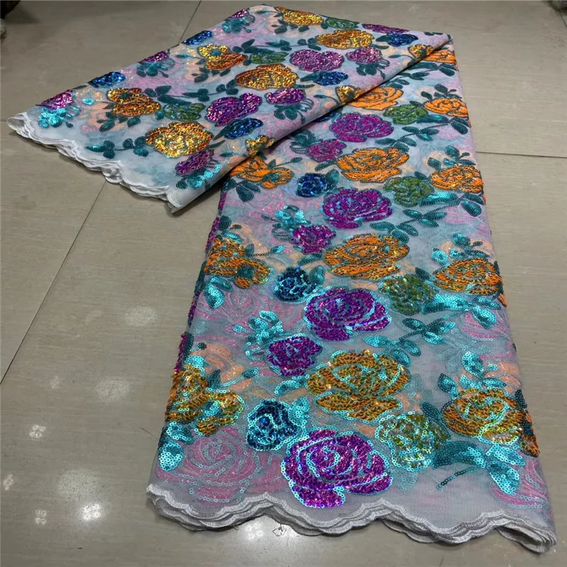 

Африканская французская кружевная ткань, гипюр, блестки, французская тюль, нигерийская ткань, сетчатая африканская кружевная ткань для сва...