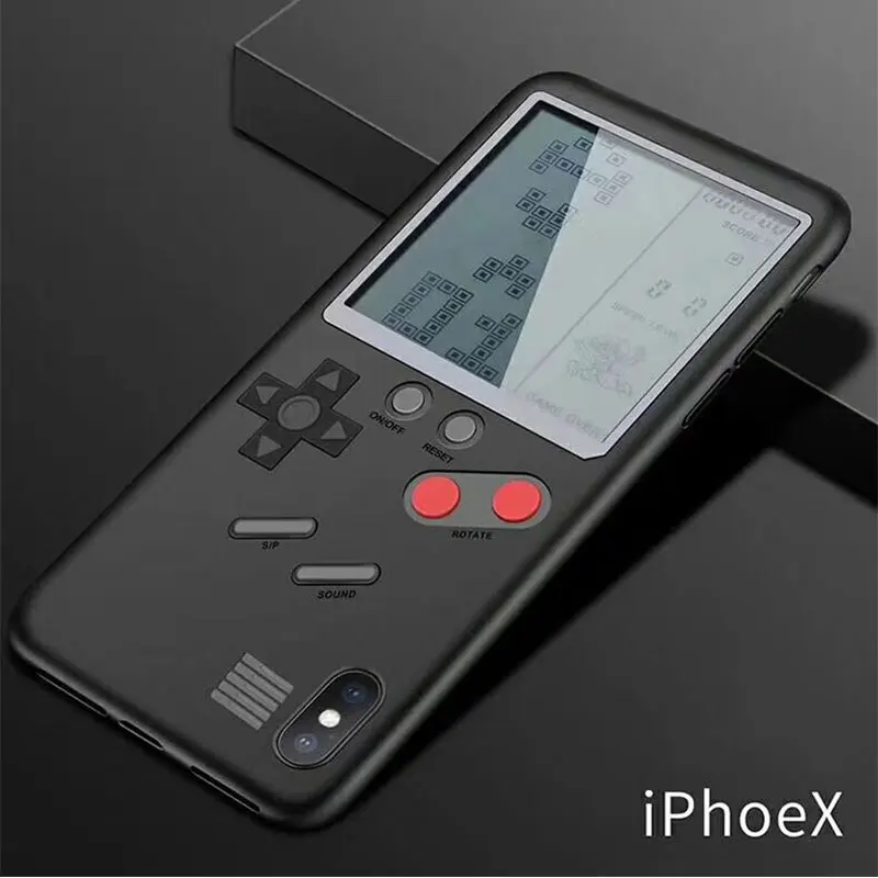 Ретро Tetris Gameboy корпус для игрового контроллера чехол для iPhone X 8 7 6 6S Plus Мягкий ТПУ силиконовый чехол для мальчиков чехол Аксессуары