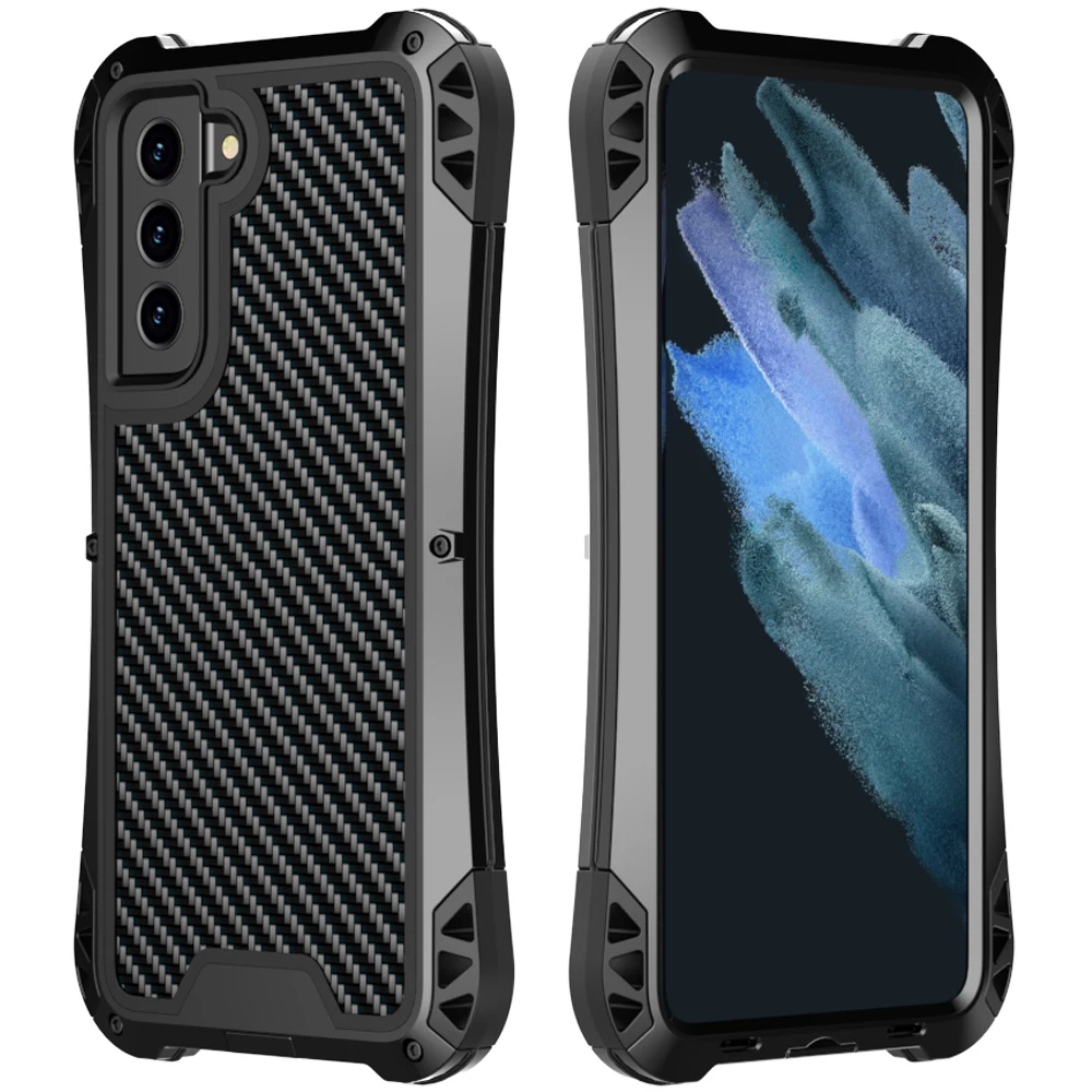 

For Samsung Galaxy S21 FE Case,Aluminum Heavy Phone Cases Outdoor Shockproof Metal+Silicone Phone Cover for Galaxy S21 FE (2021)