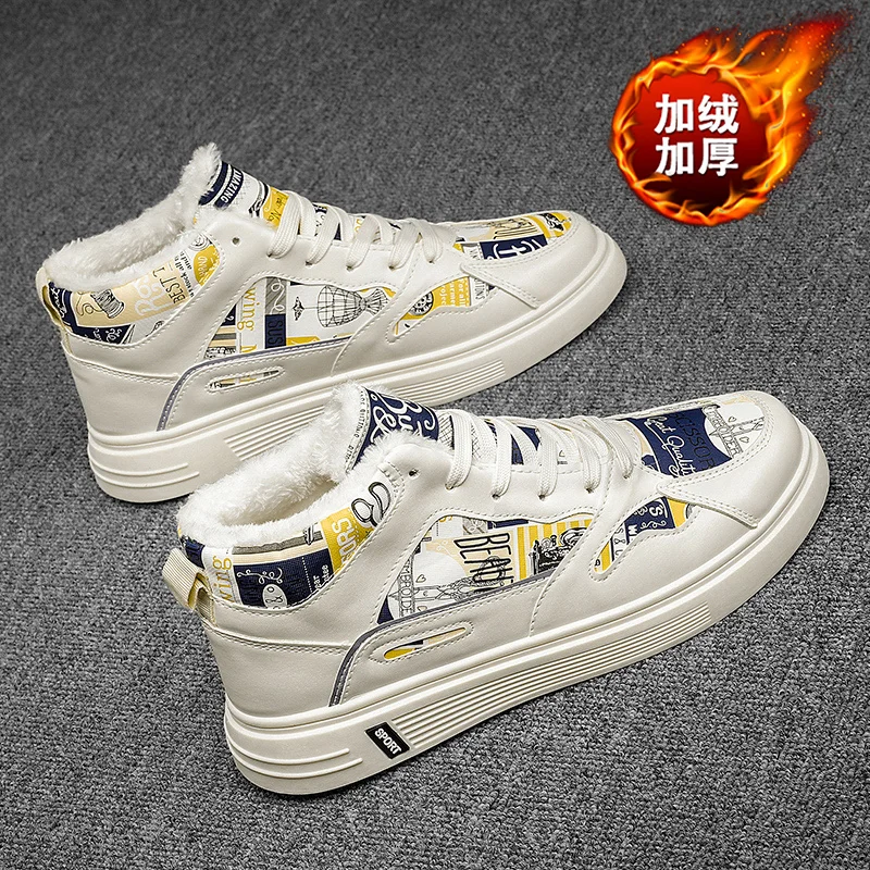 

Winter With Fur Sneakers Husband 2021 Men Warm Snow Boots Male Ankle Botas Safety Shoes Hombre Footwear Fashion Rubber Erkek