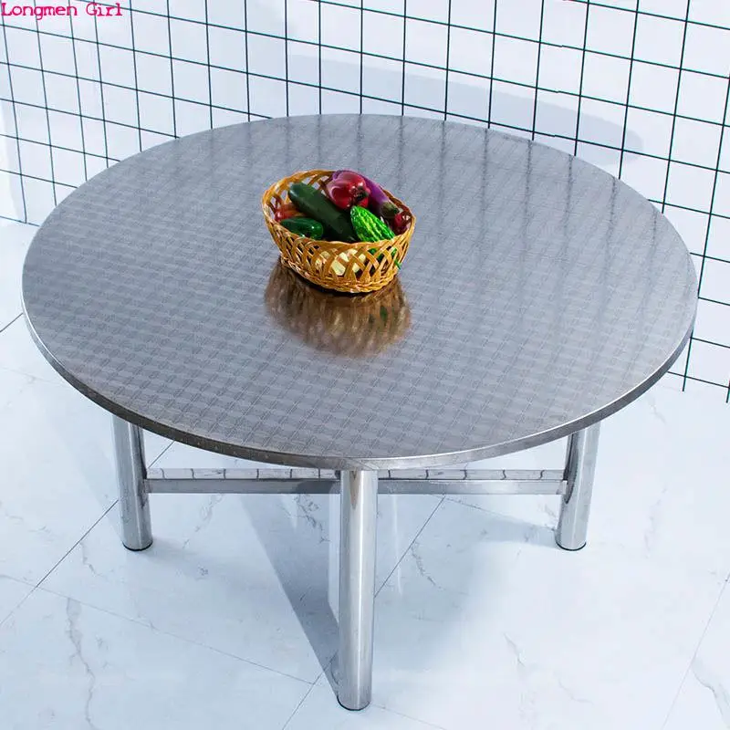 

304 обеденный стол из нержавеющей стали, кухонная мебель, складной стол, толстый обеденный стол для маленькой квартиры, современный простой с...