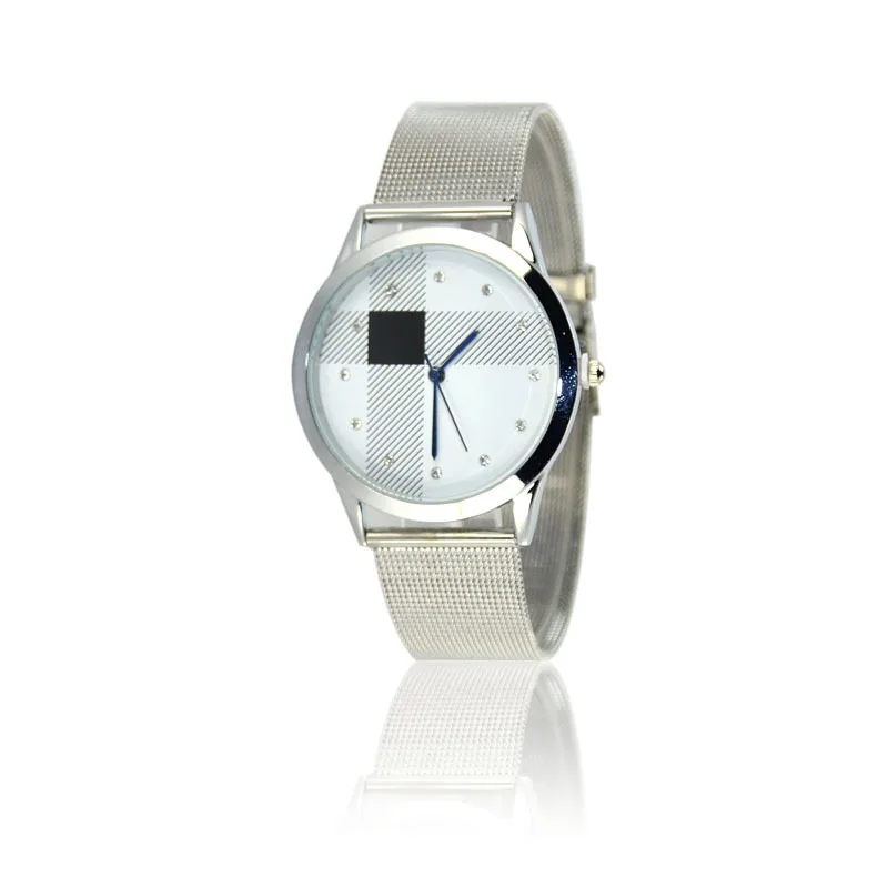

2020 Limited Rushed Ms + Bracelet Watches Mesh Belt Table Fashion Alloy Steel With Grid Scale Design Wristwatches