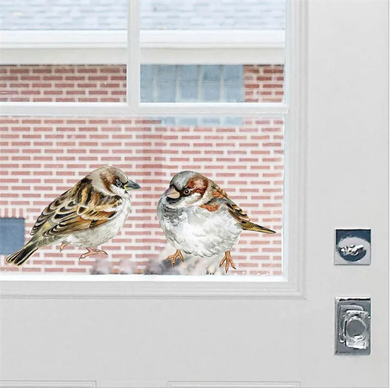 Vivid Hand painted bird Wall Sticker window living room bedroom decorations wallpaper Mural stickers | Stickers