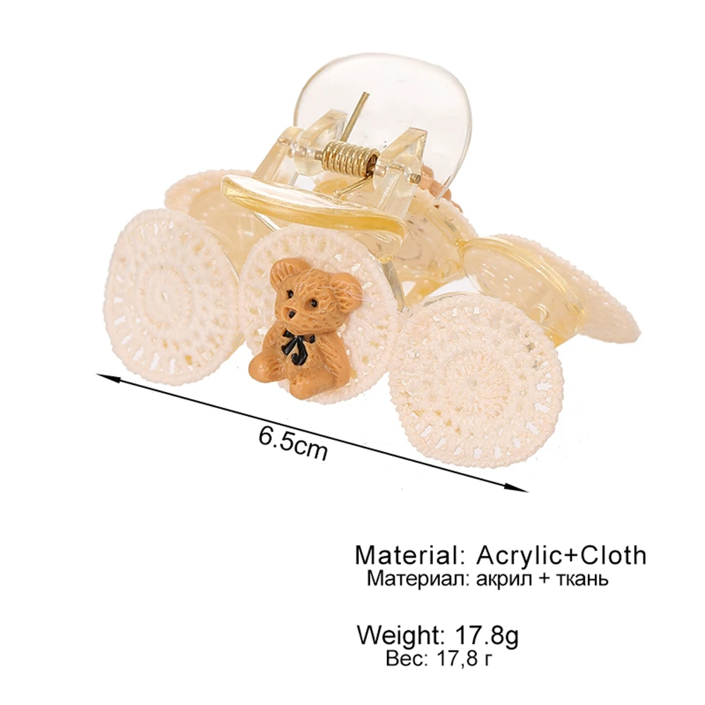 

VKME Hot Trend Hair Claws For Women Ins Fashionable Clear Acrylic Little Bear Hair Claws Oversize Hair Clips Jewelry