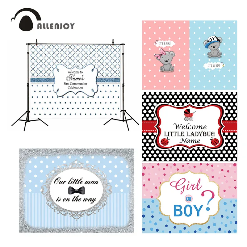 Фон Allenjoy для фотосессии с изображением первого причастия голубого цвета в