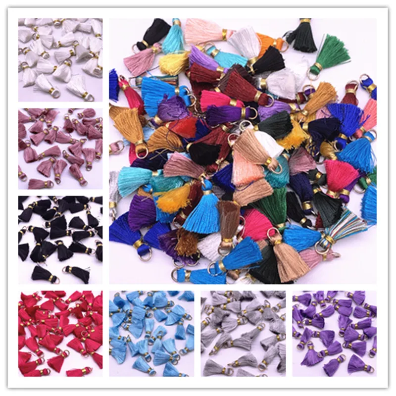 10 шт 20 мм Мини полиэстер шелковые кисточки висячая бахрома Серьги Аксессуары