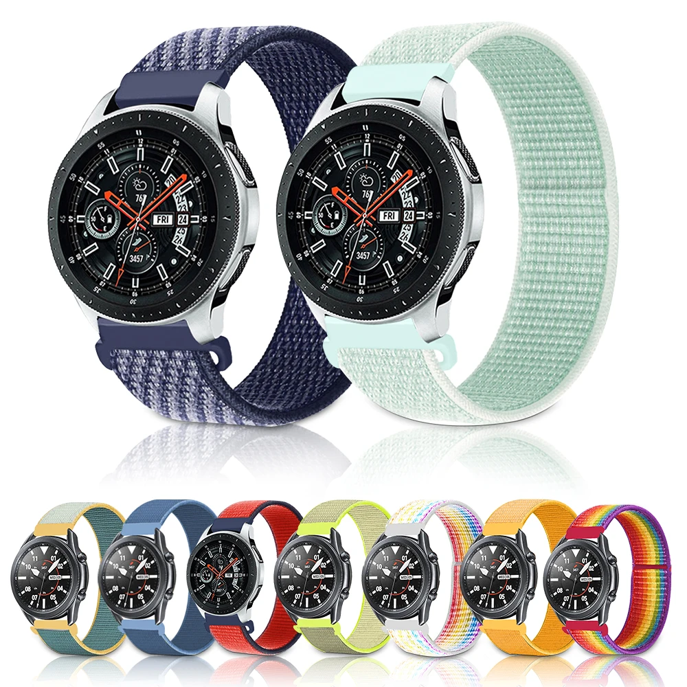 

20mm 22mm Strap For Samsung Galaxy Watch 3 45mm 41mm active 2 Gear S3 Frontier Sport Nylon Bracelet Huawei watch GT 2 42mm 46mm
