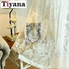 Роскошные занавески для гостиной, белые занавески для спальни, жаккардовая ткань, европейские украшения для окон, качественные панели ZH495Y