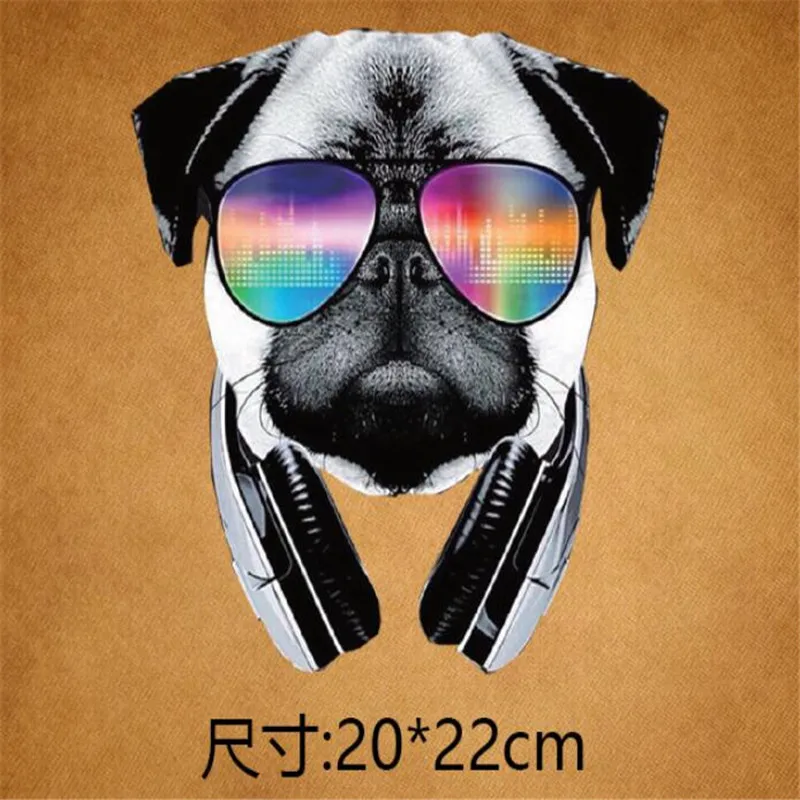 Моющиеся модные мопса патч Печать одежда украшения теплопередачи