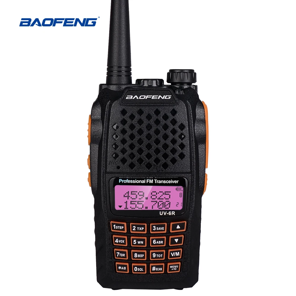 Baofeng UV-6R Walkie Talkie 5 Вт Профессиональный CB радио двухдиапазонный 128CH ЖК-дисплей беспроводной UV6R портативный Ham двухстороннее радио