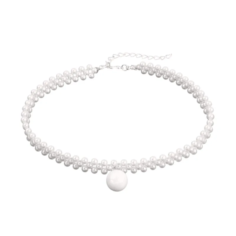 Японская и южнокорейская Мода для отдыха простая короткая жемчужная сетка