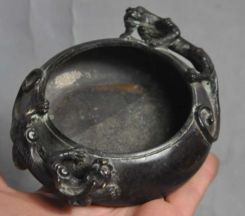 --- 524 +++ старинная китайская бронза храбрые солдаты pixiu Статуя Дракона зверя