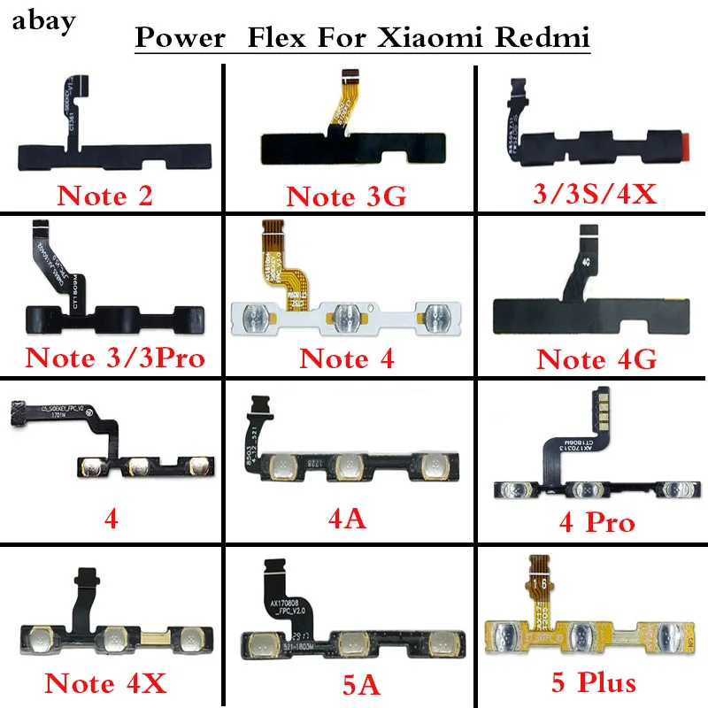 Кнопка включения и выключения громкости гибкий кабель для Xiaomi Redmi 3 3S 4 pro 4A Note 2 4X