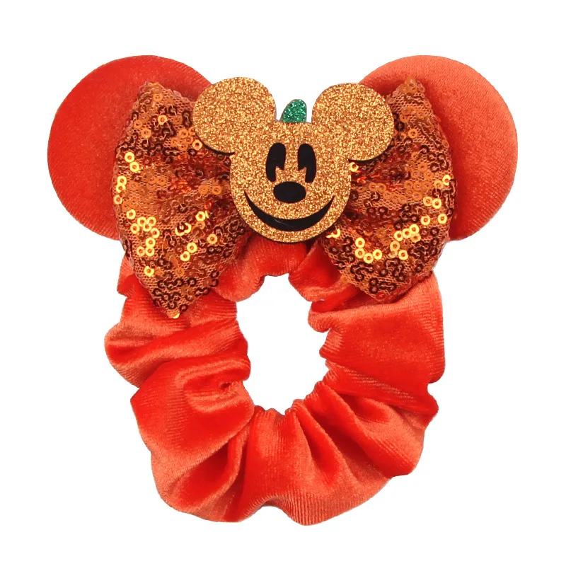 Diadema navide&ntilde;a con orejas de Minnie Mouse, banda para el pelo de cerdo de terciopelo grueso, banda el&aacute;stica de terciopelo, accesorios para el cabello-1