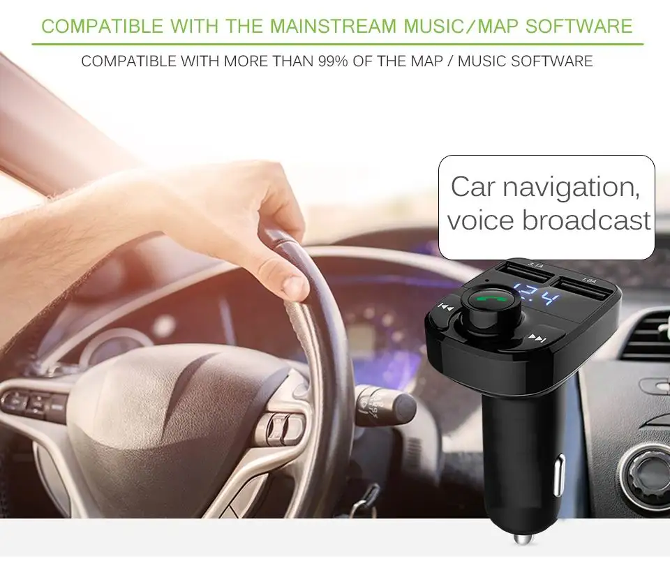 Fm-передатчик Aux модулятор Bluetooth громкой связи автомобильный комплект автомобильный аудио mp3-плеер с 3.1A Быстрая зарядка двойной зарядное устройство usb