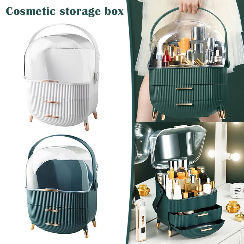 

Fashion Big Capacity Cosmetic Storage Box Waterproof Dustproof Bathroom Desktop Beauty Makeup Organizer FP8