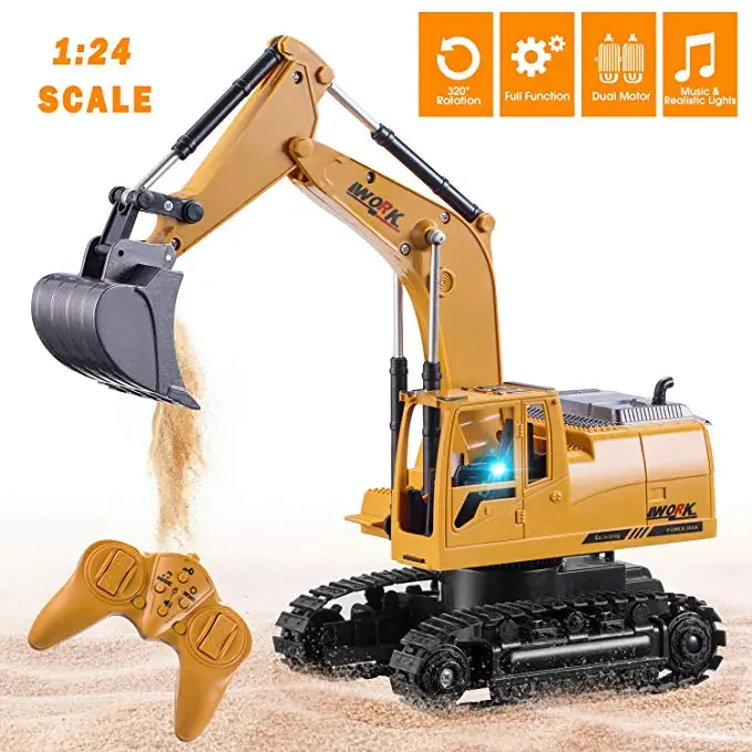 38531/24 8CHRC Excavator Die-cast Alloy Metal Construction Tractor 2.4Ghz Remote Control RC Engineer Truck Car Birthday Gift Toy | Игрушки и