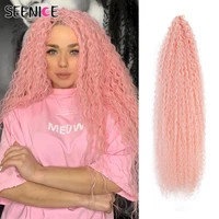 crochet hair afro curls braiding hair extensions synthetic african braided hair for braids kinky curly soft ombre pink black