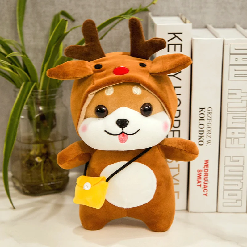 

28-50cm Lovely Tiger Pig Elk Crocodile Shiba Inu Dog Plush Toy Stuffed Soft Animal Chai Pillow Christmas Gift for Kids Girls