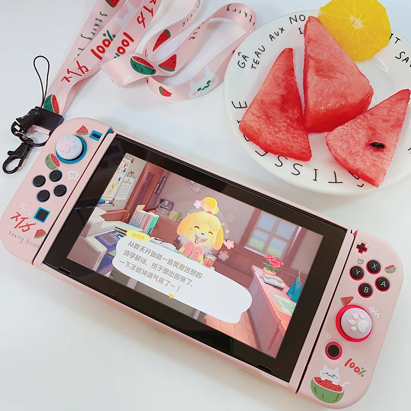 STARRY FOREST Розовый Мягкий защитный чехол с изображением арбуза кошки для nintendo switch