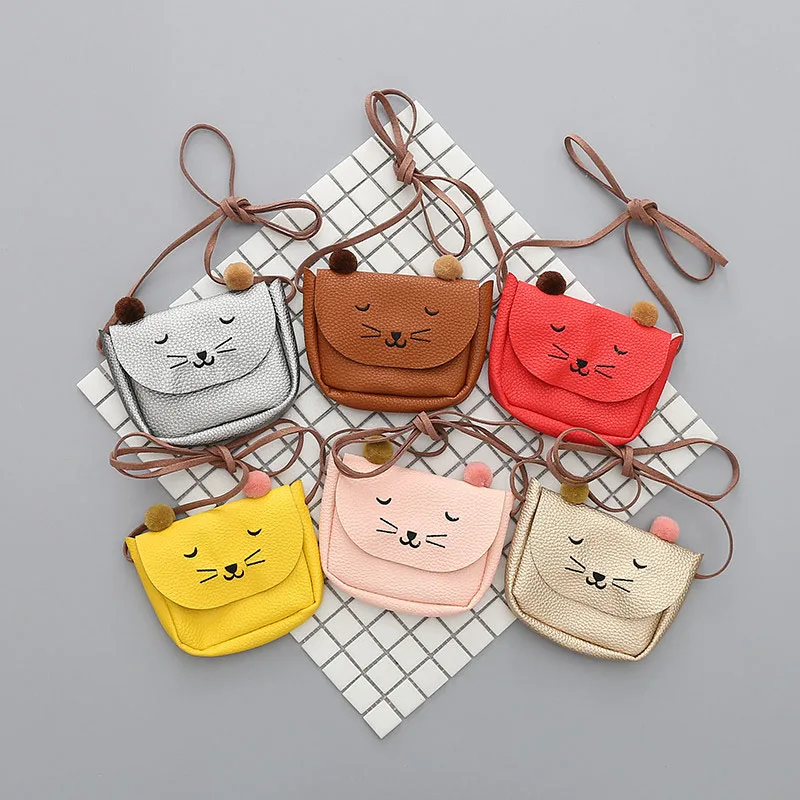 

Mini Shoulder Bag Cute Cat Ear Messenger Bag Women Kids All-Match Key Coin Purse Cartoon Lovely Handbags Simple girl Clutch