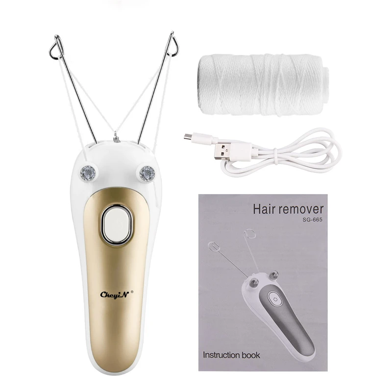

Ckeyin Electric Facial Hair Remover Female Body leg Face Cotton Thread Epilator Shaver Mini Women Hair Removal Beauty Machine 50