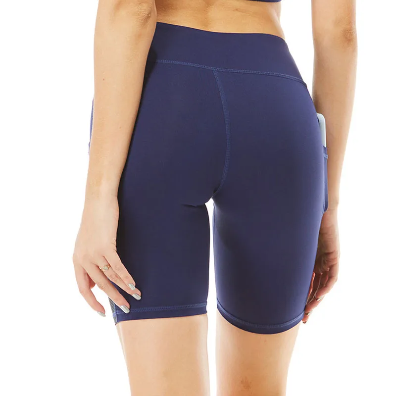 Шорты для йоги женские эластичные леггинсы фитнеса однотонные бесшовные