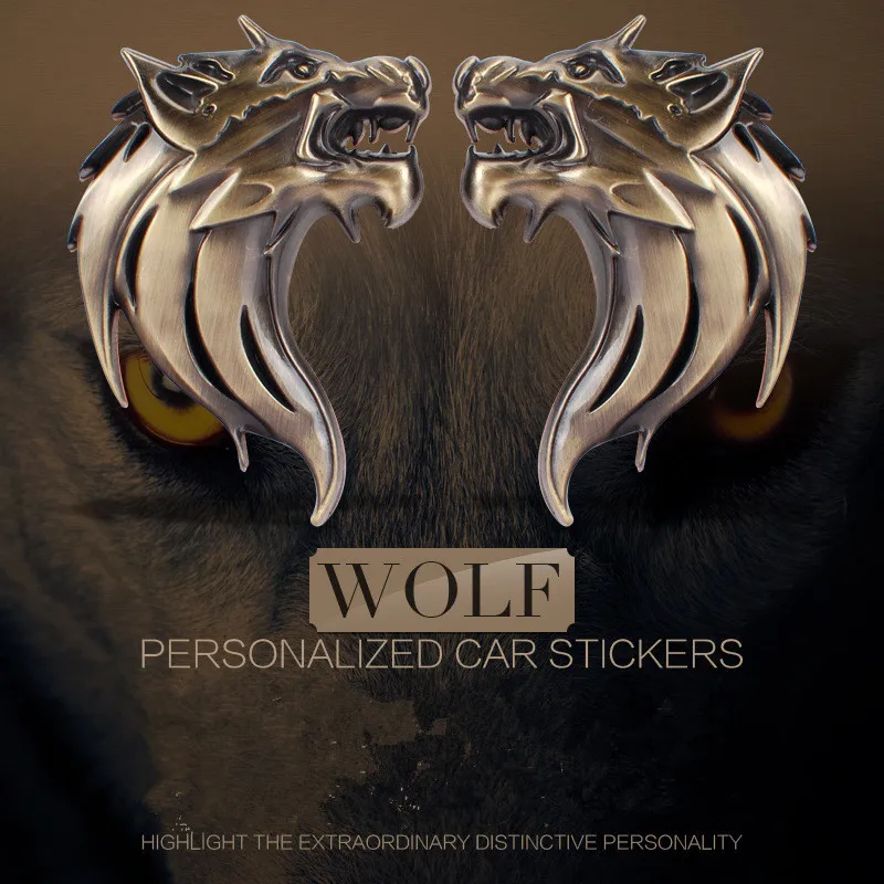 Наклейка светоотражающая на лобовое стекло 1 шт. с головой волка | Автомобили и