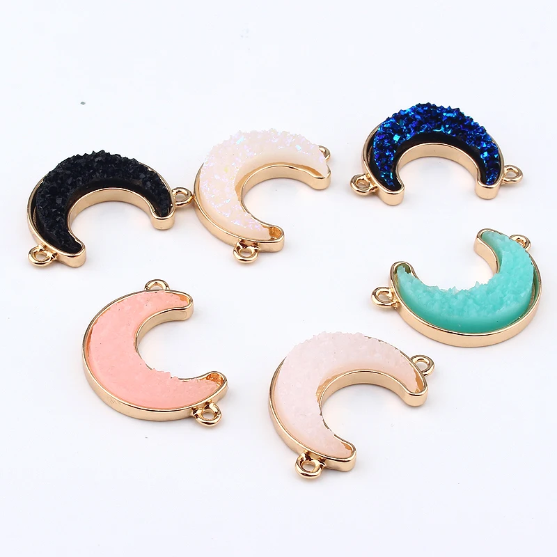 Соединитель с двумя отверстиями в виде Луны 10 шт. фурнитура для браслета