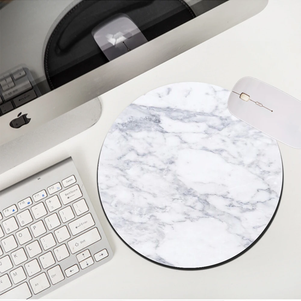 20x20cm Mouse Pad Round Texture Pattern Custom Game Non-slip Space Marble Computer Small Desk Mat Cute | Компьютеры и офис