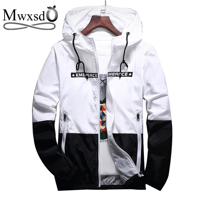 Mwxsd Осенняя мужская повседневная куртка с капюшоном Мужская Модная приталенная