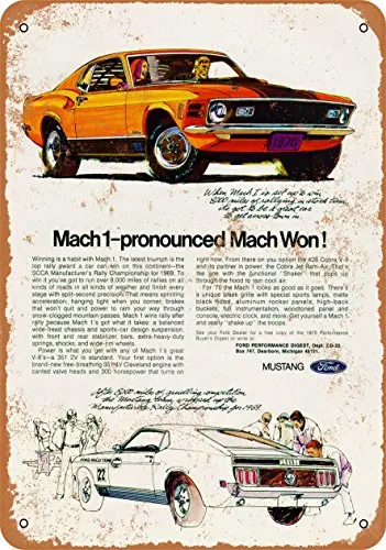 

Metal Sign - 1970 Mustang Mach 1 - Vintage Look Wall Decor for Cafe beer Bar Decoration Crafts