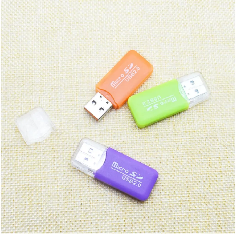 

High speed USB2.0 small card reader directly reads TF card, small card and mobile phone memory card (random color)